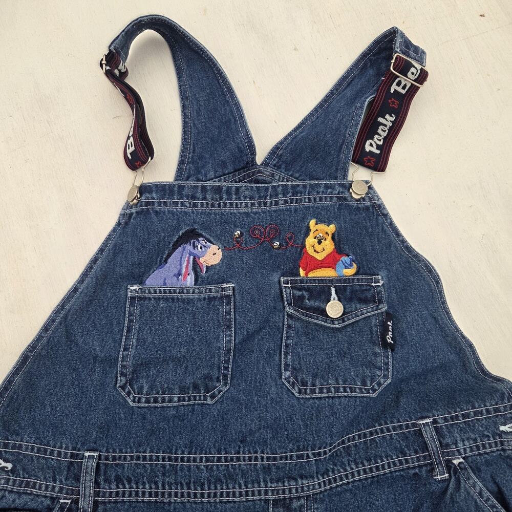 Vintage Disney Pooh Bear Eeyore Denim Overalls Womens 18/20W Embroidered - Picture 2 of 11